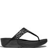 FIT FLOP WOMENS WEDGE TOE POST SANDAL - ALL BLACK